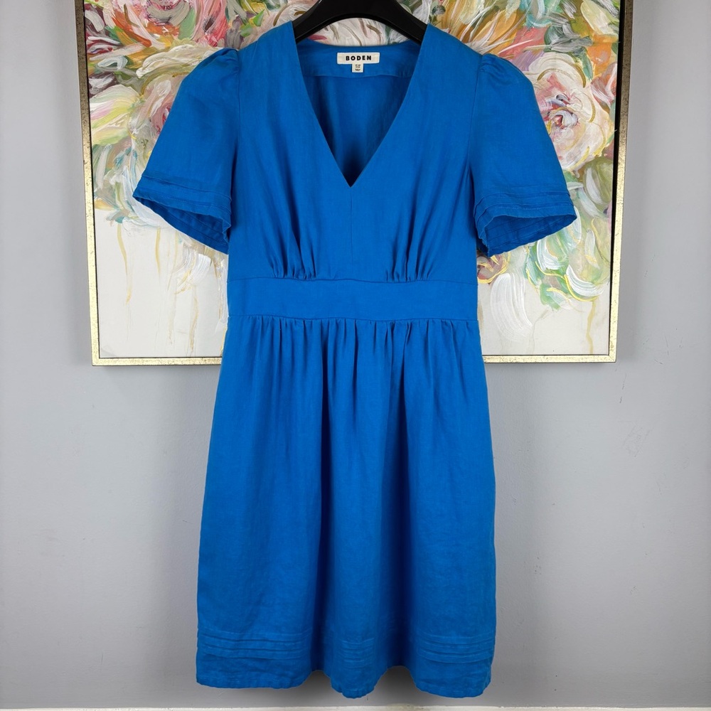 Boden Bright Blue V‑Neck Midi Dress - Picture 2 of 9